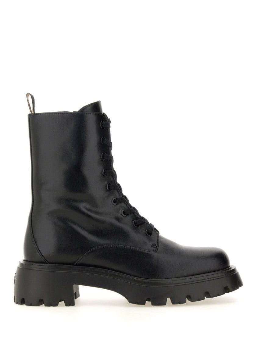 Stuart Weitzman Chunky Sole Black Calf Leather Boots