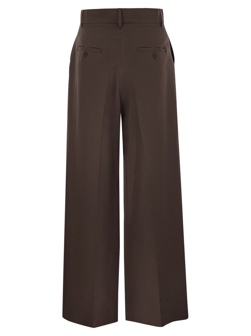 Max Mara Ballo - Technical Cotton Palazzo Trousers