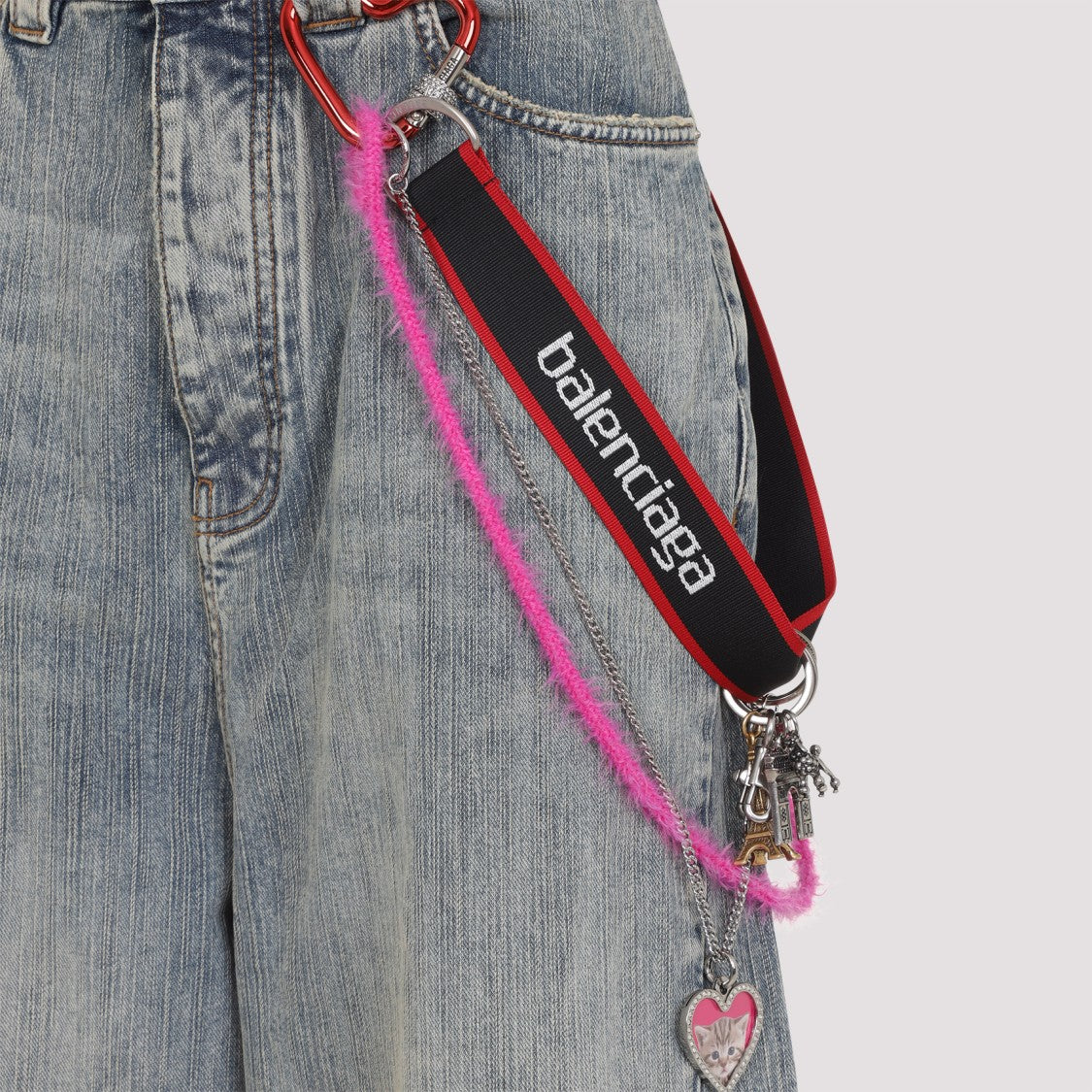 Balenciaga Charms Baggy Blue Cotton Jeans