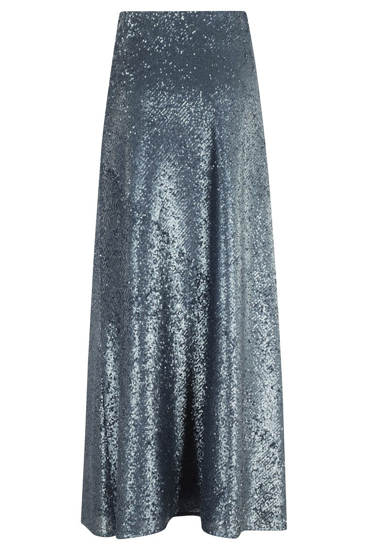 Herno Sequined Long Skirt With Elastic Waistband