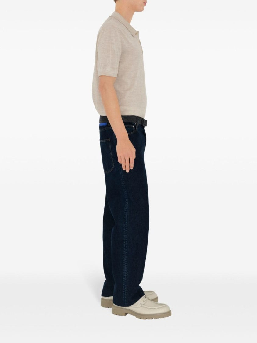 Burberry Classic Straight-Leg Trousers In Deep Blue