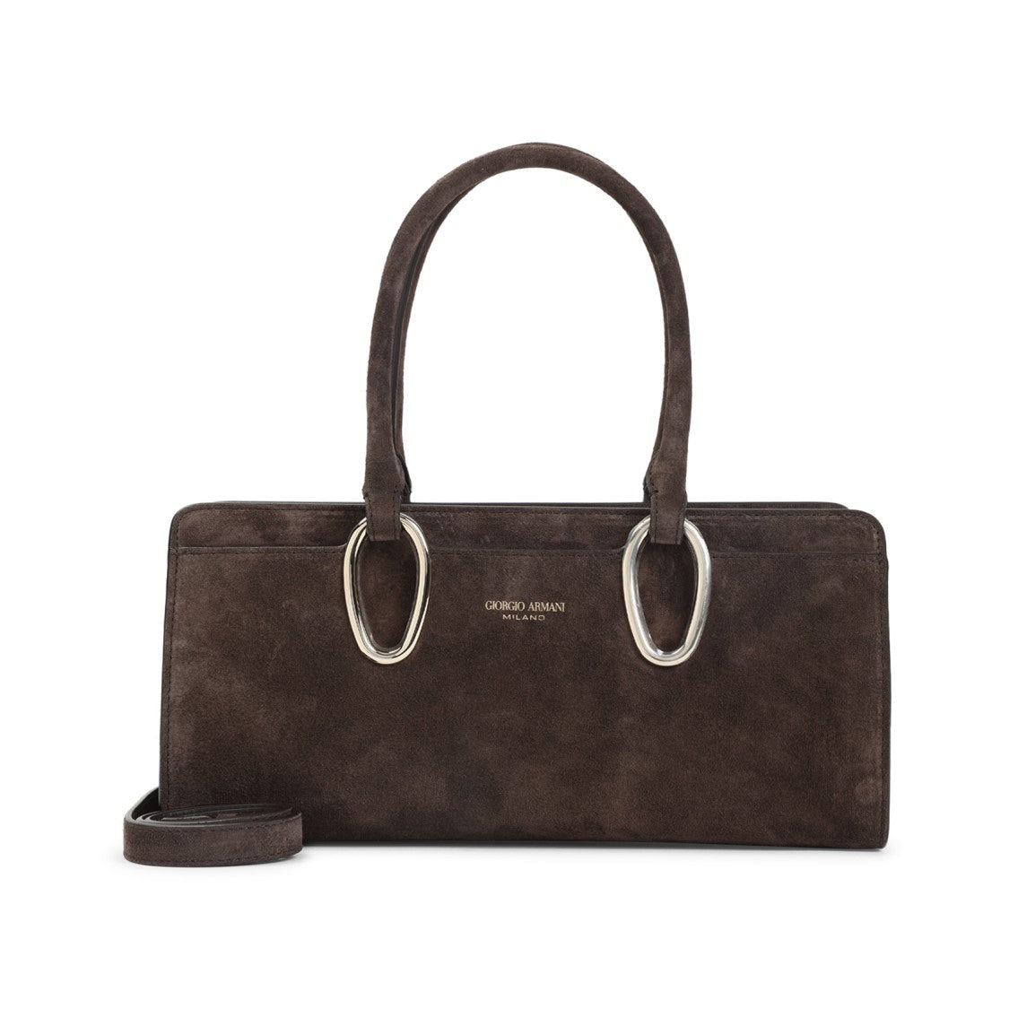 Giorgio Armani Brown Suede Calf Leather Shoulder Bag
