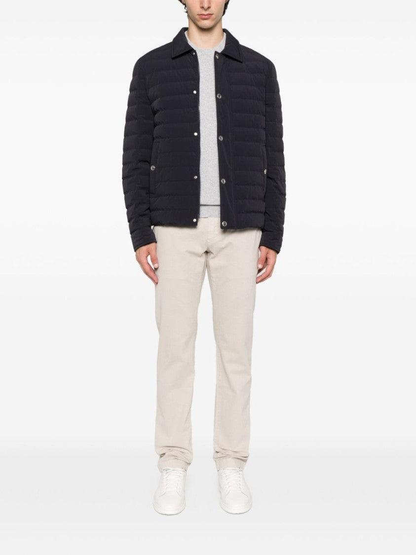 Brunello Cucinelli Quilted Black Coat With Button-Up Front