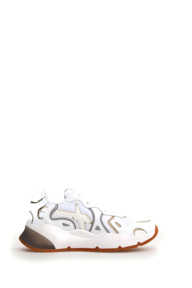 W6yz White Suede And Technical Fabric Sneakers