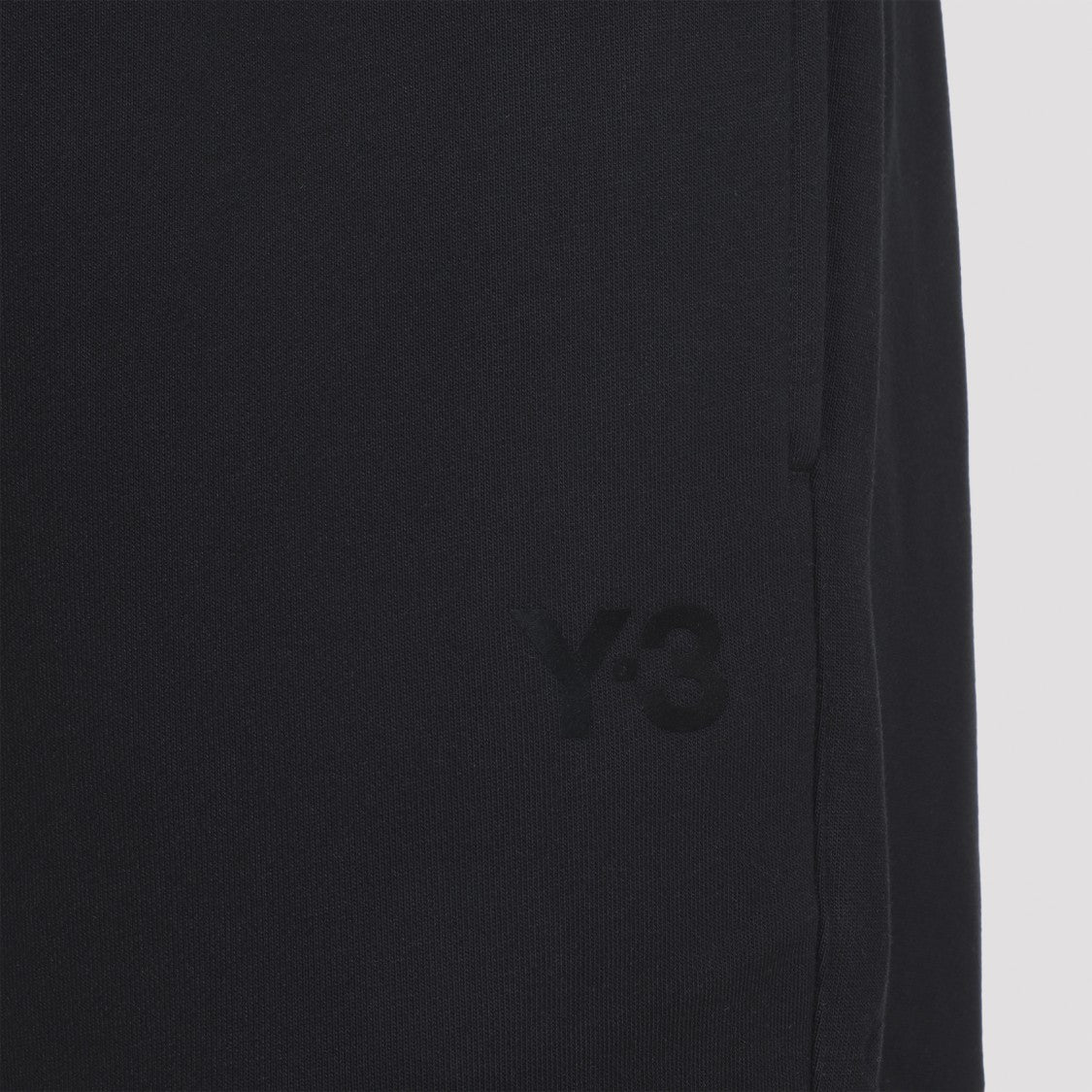 Y-3 Relaxed Fit Black Cotton Track Pants With Signature Logo