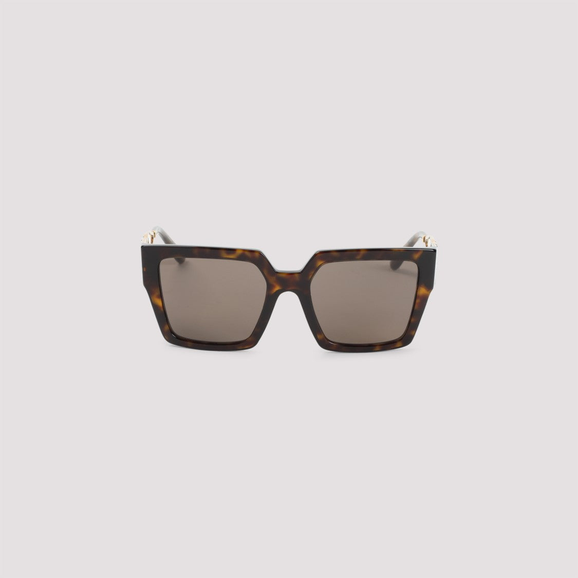 Dolce & Gabbana Tortoiseshell Square Frame Sunglasses With Gold Accents