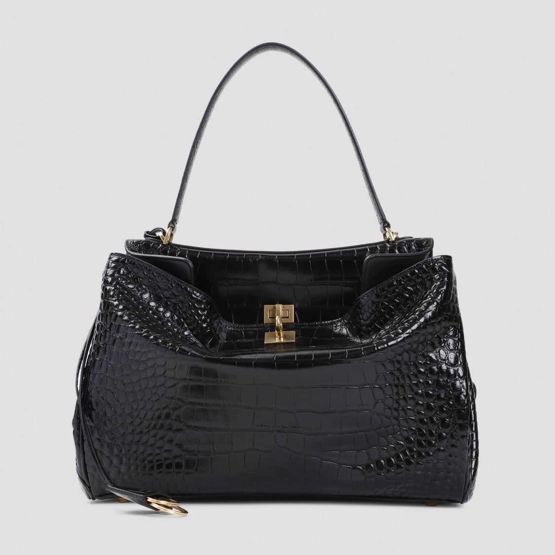 Balenciaga Black Calf Leather Rodeo Top Handle M Handbag