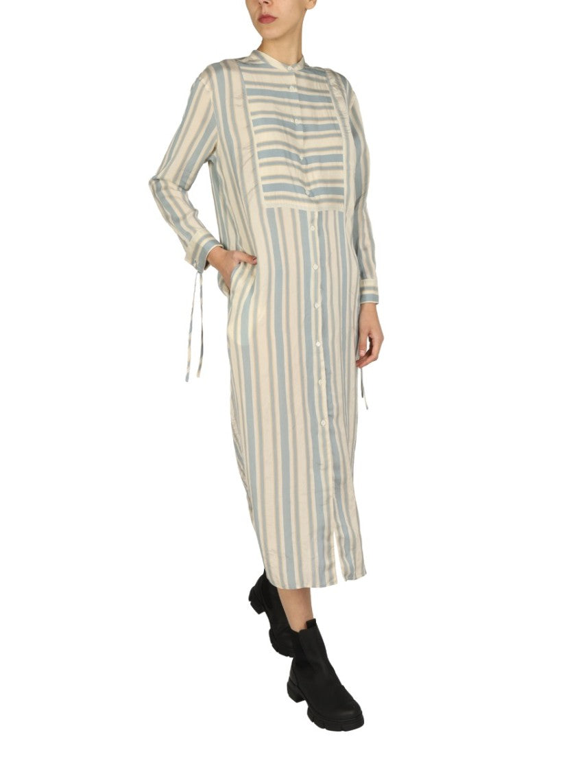 Aspesi Mandarin Collar Midi Shirt Dress