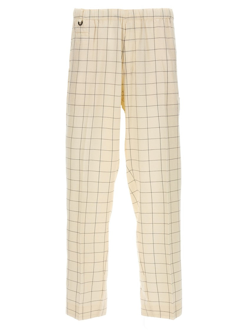 Undercover All-Over Checkered Pants With Elastic Waistband