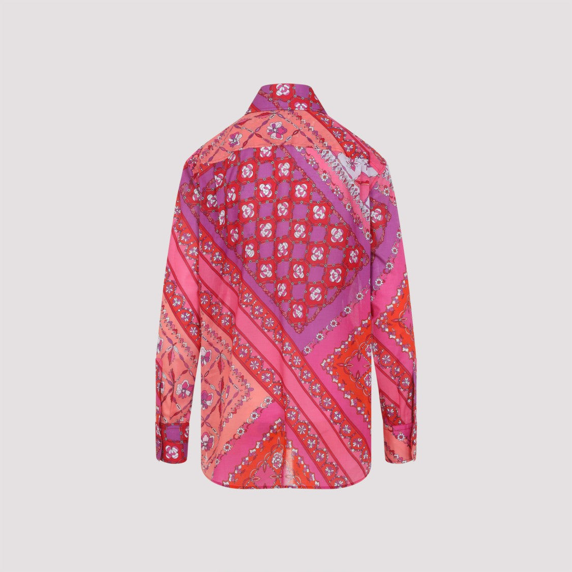 Pucci Floral Print Cotton Shirt With Pointed Collar