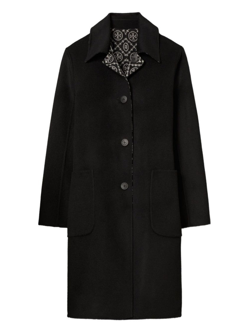 Tory Burch Tailored Black Coat With Structured Silhouette