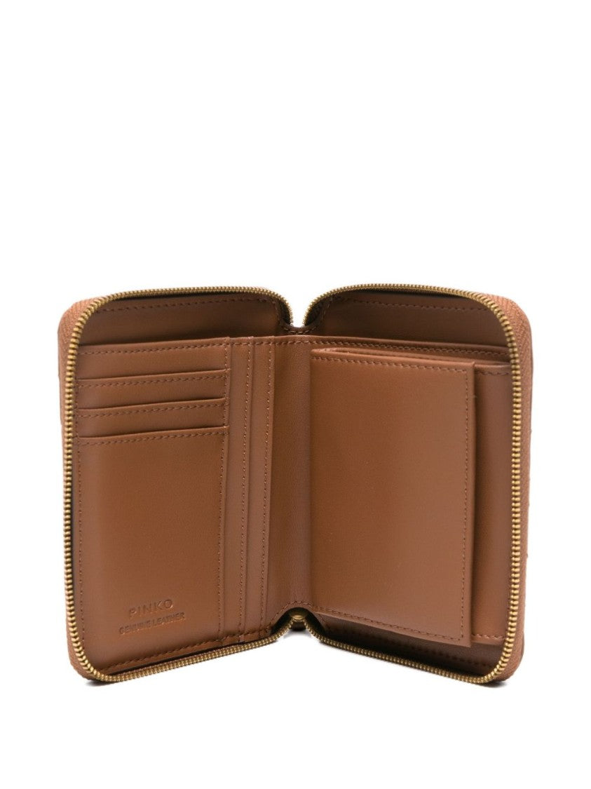 Pinko Chevron Quilted Calf Leather Wallet