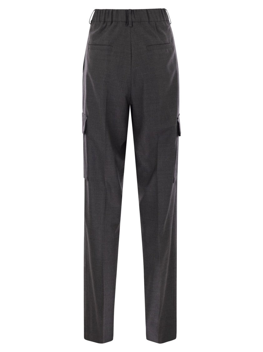 Herno Cargo Trousers In Wool And Viscose Blend
