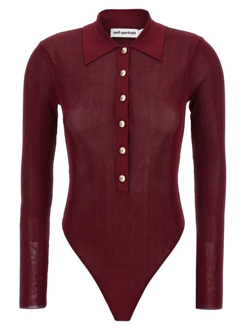 Self-Portrait Viscose Knit Bodysuit