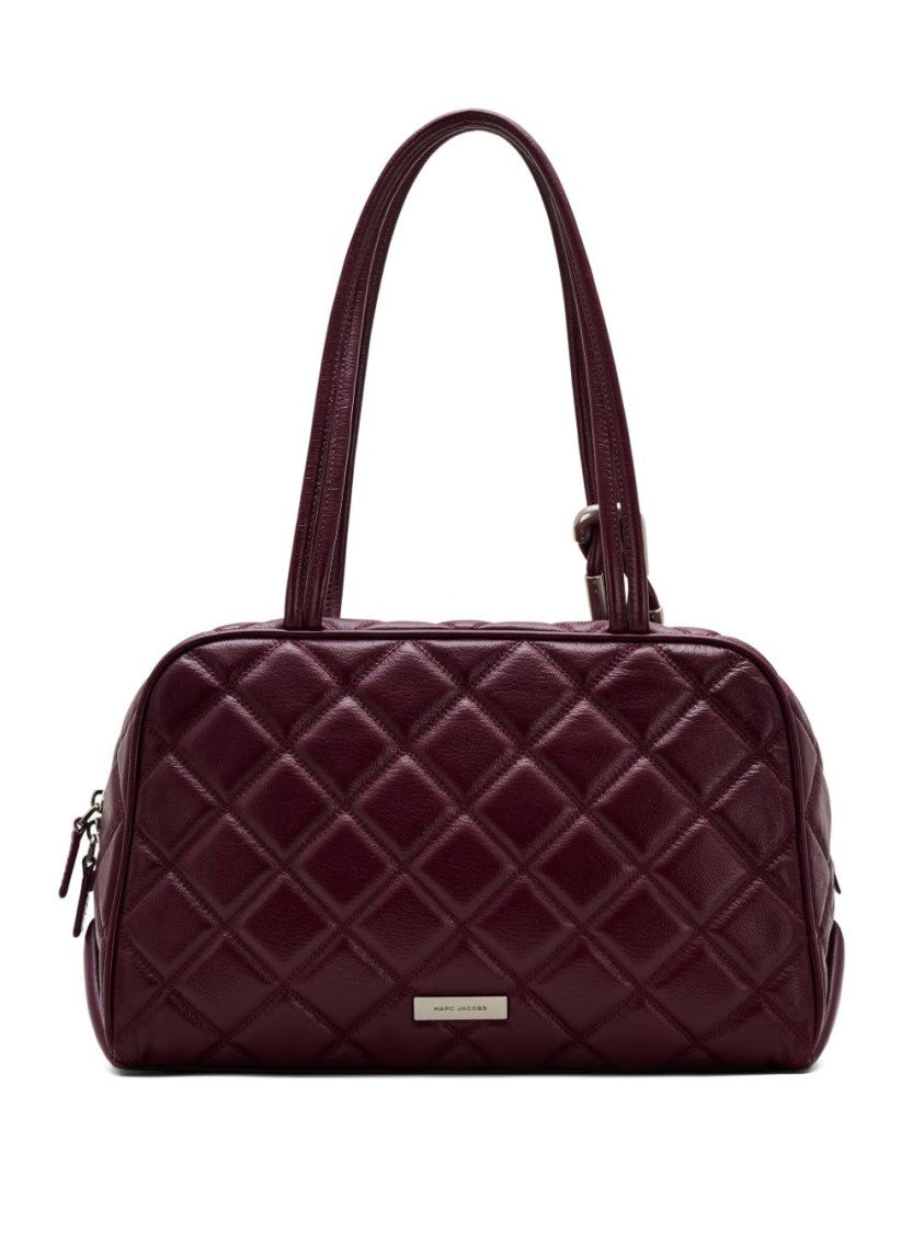 Marc Jacobs Quilted Burgundy Vitello Leather Shoulder Bag