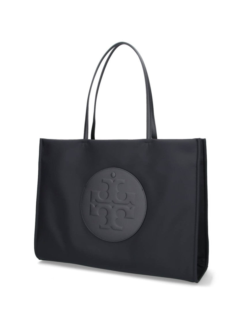 Tory Burch "Ella" Large Tote Bag Black