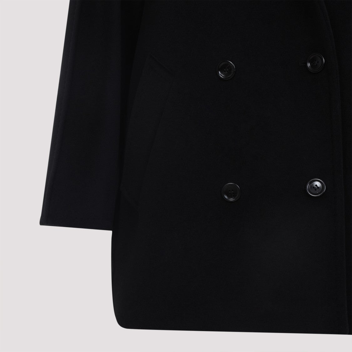 Max Mara Double-Breasted Wool-Cashmere Blend Coat With Notched Collar