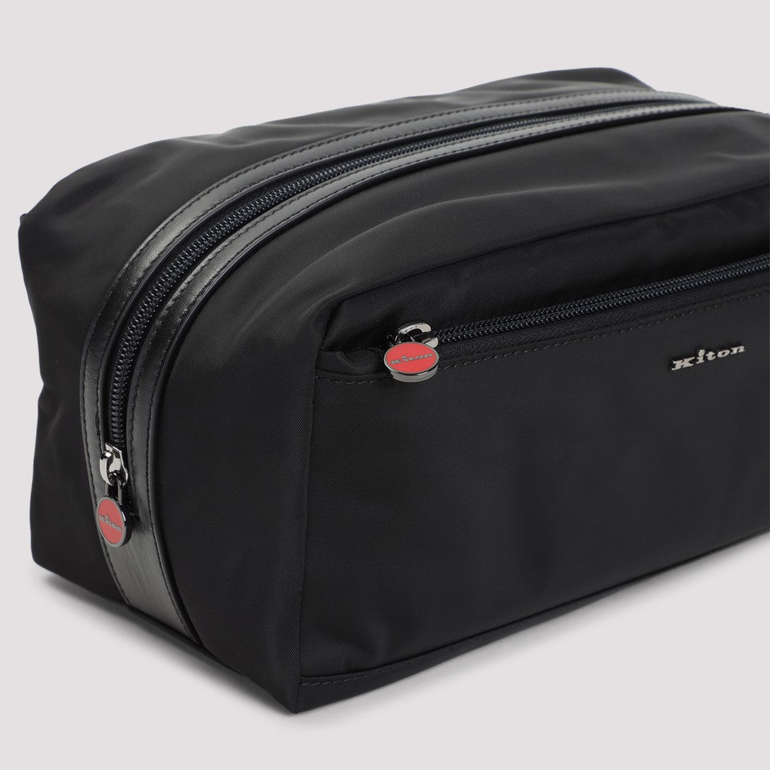 Kiton Black Polyamide Pouch
