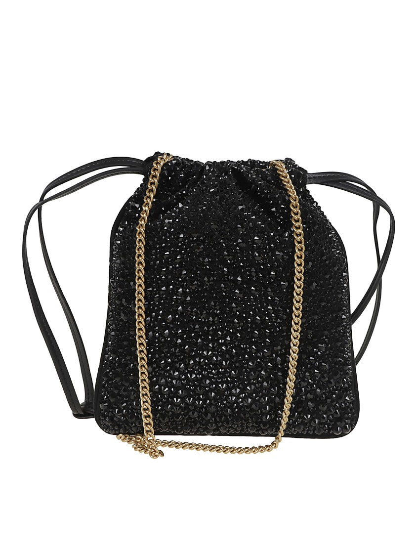 Pinko Slouchy Bucket Bag With Rhinestone Embellishments
