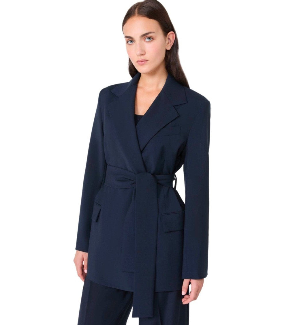 Max Mara Teso Blue Belted Blazer