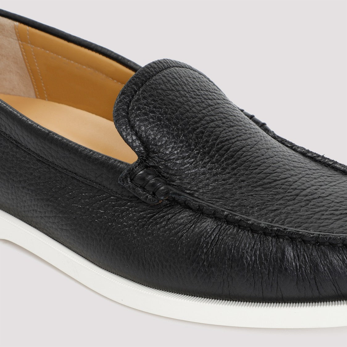 Bally Black Grained Deer Leather Nadim Mocassin