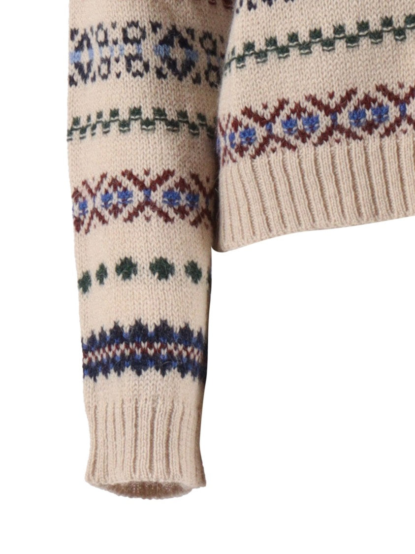Max Mara Knit Sweater With Horizontal Patterned Stripes