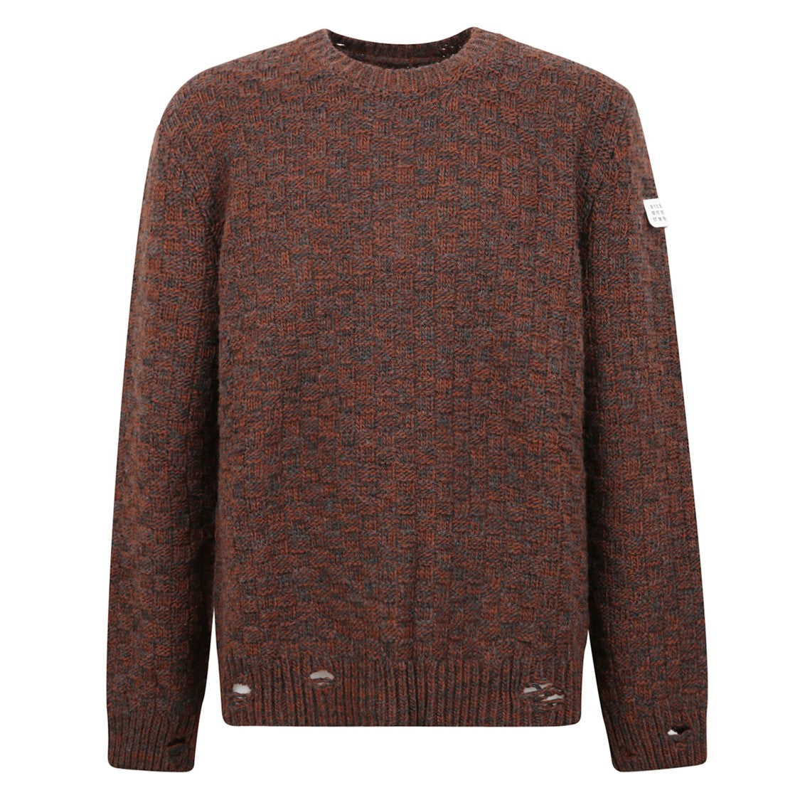 Mm6 By Maison Margiela Crewneck Sweater With Distressed Edges