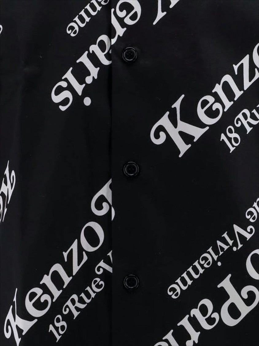 Kenzo Short-Sleeved Shirt With Bold All-Over Print And Classic Collar