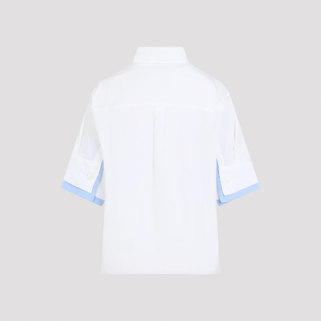 Marni Relaxed Fit Short-Sleeved Shirt With Classic Collar And Light Blue Trim