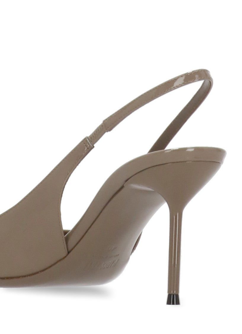 Paris Texas Pointed Arrow Toe Slingback In Glossy Patent Finish