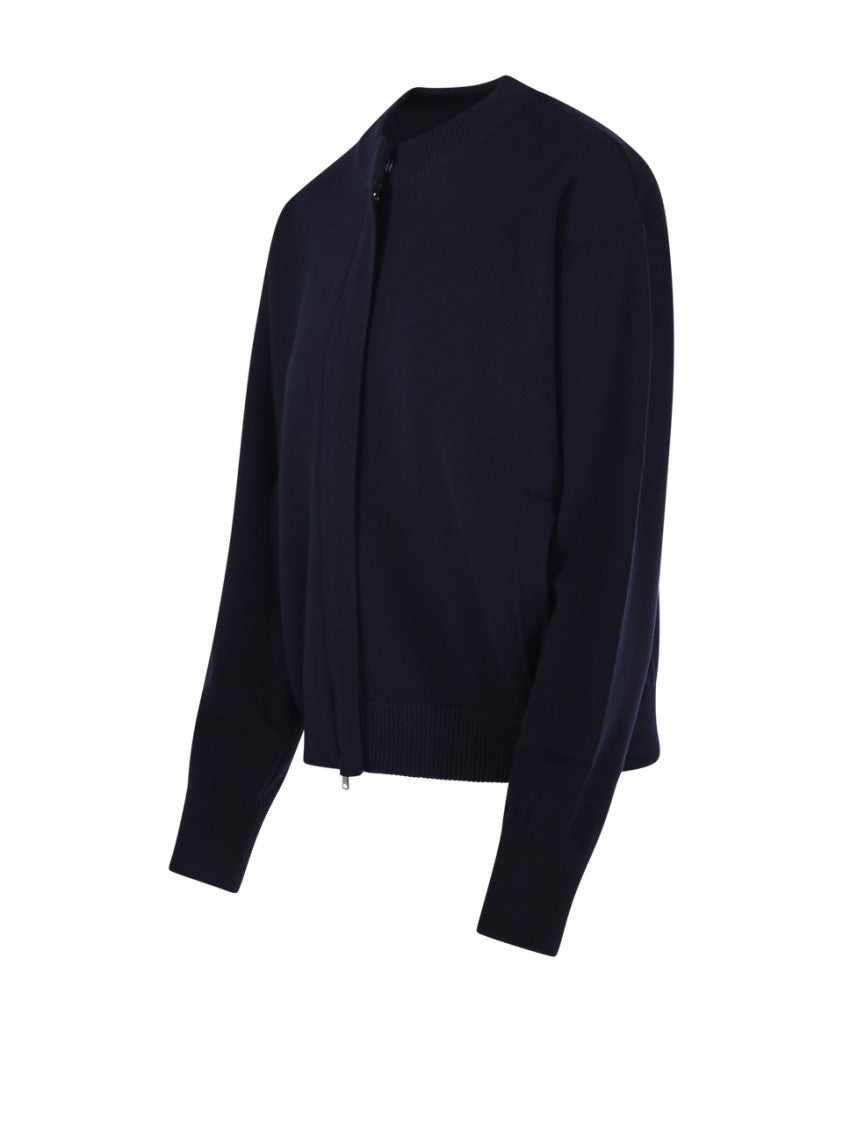 Max Mara Cropped Round Neck Cardigan In Virgin Wool