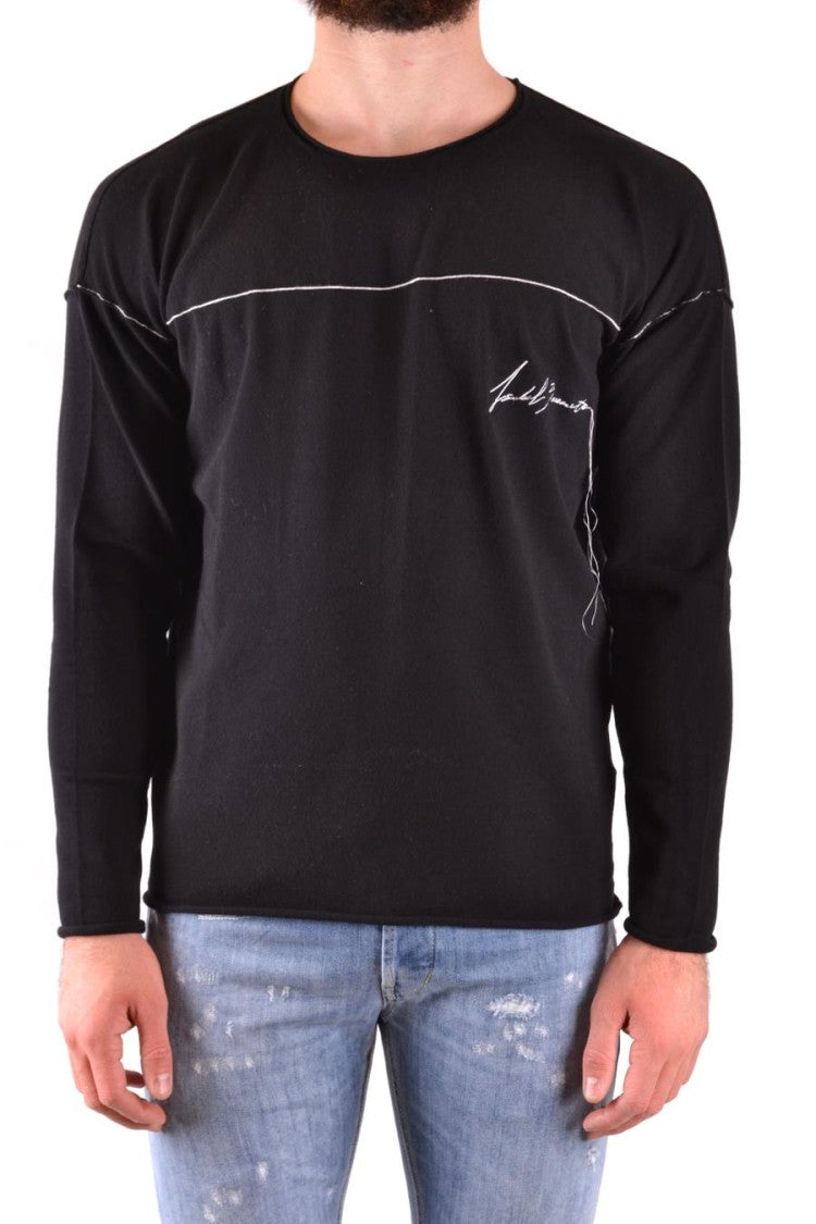Isabel Benenato Black Knit Sweater With Subtle Stitch Detail