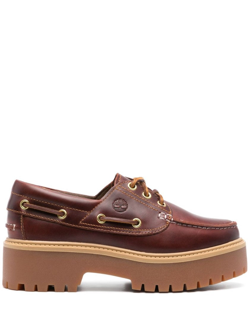 Timberland Bordeaux Leather Sandals With Boat Shoe Styling