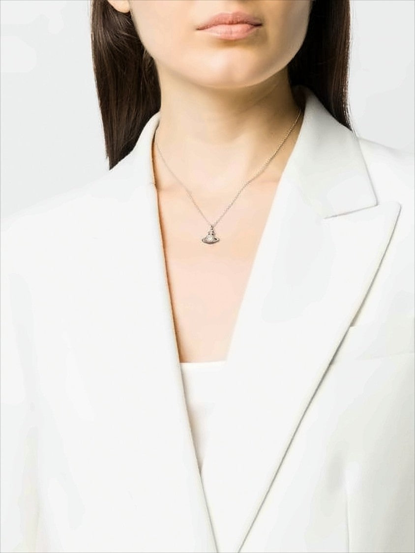 Vivienne Westwood Stylized Planet Pendant Necklace With Cubic Zirconia