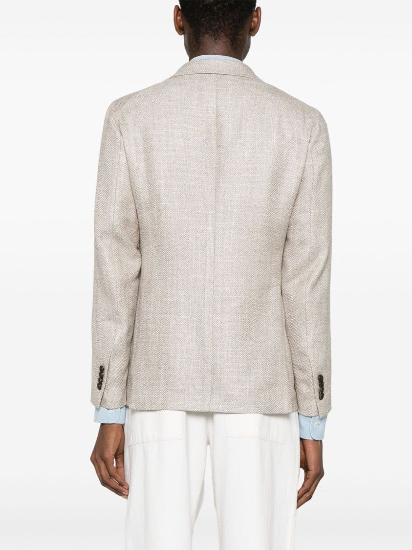 Tagliatore Barley Brown Tailored Jacket With English Rear Vents