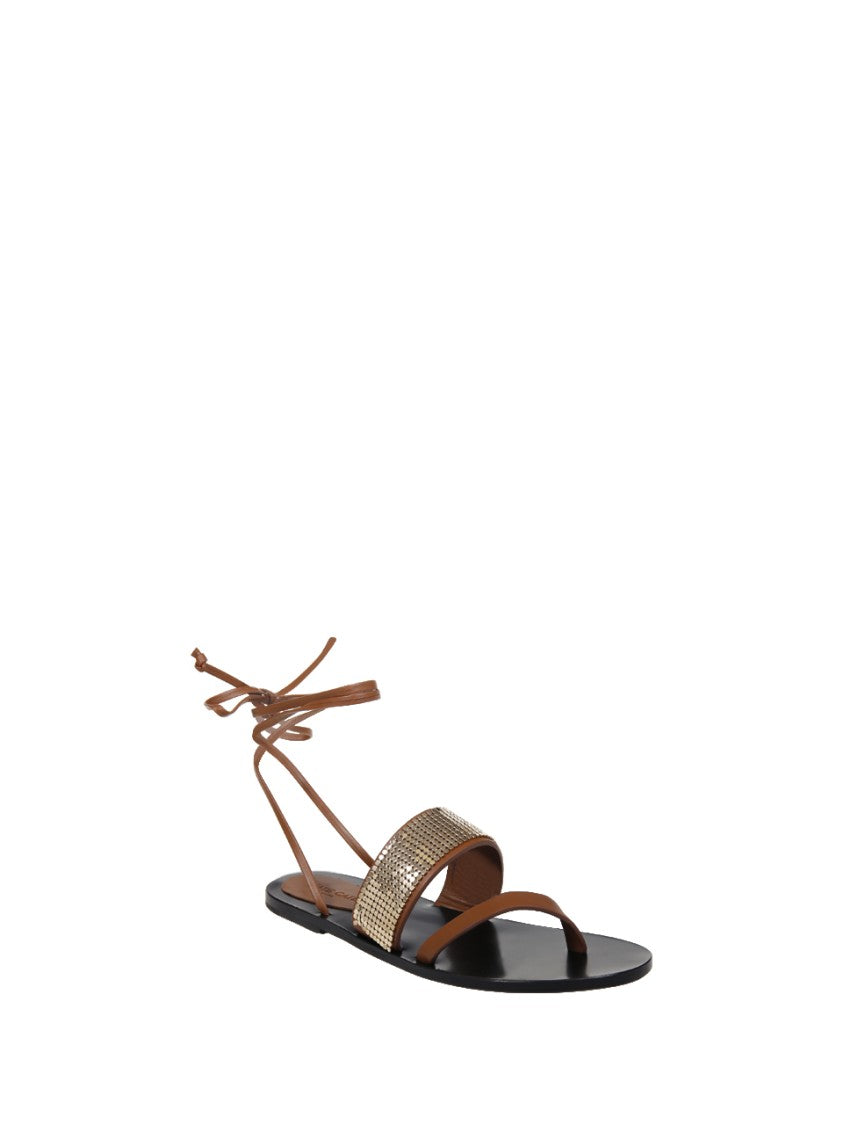 Kate Cate Ayda Crystal Laced Flat Sandal