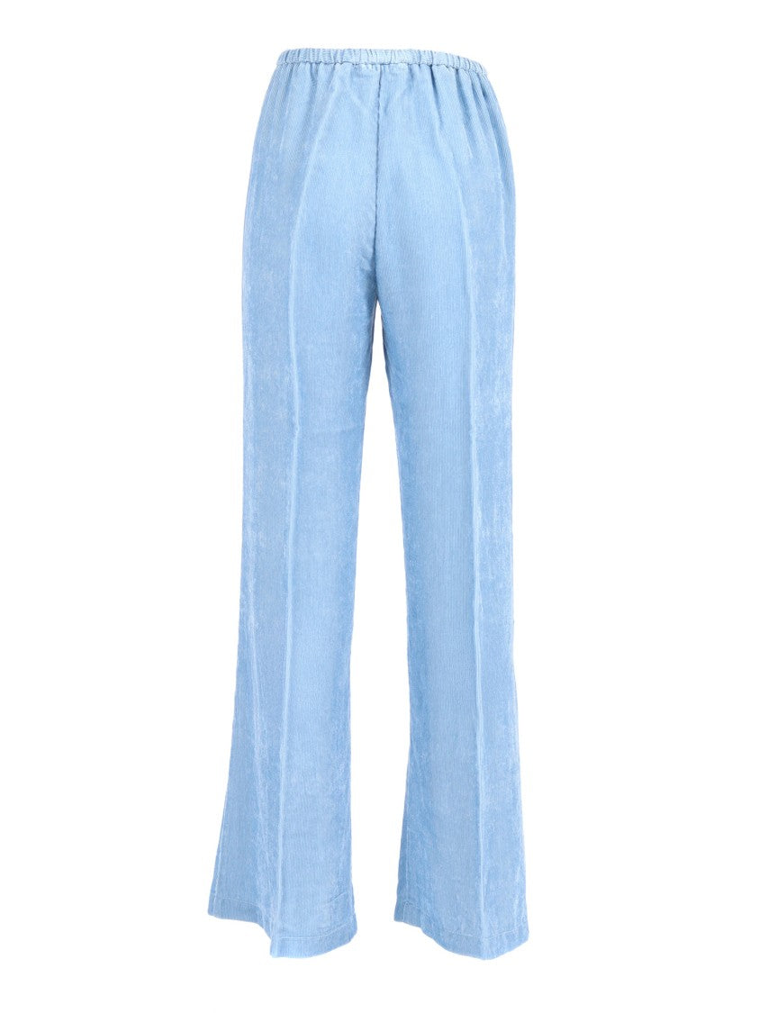 Forte Forte Essential Two-Thousand-Stripe Flowing Velvet Trousers