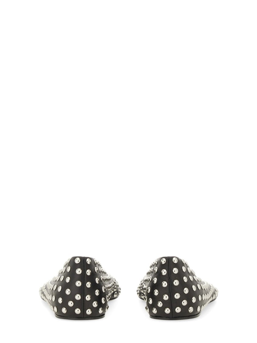Jil Sander Nappa Ballerina Flats With Metallic Studs
