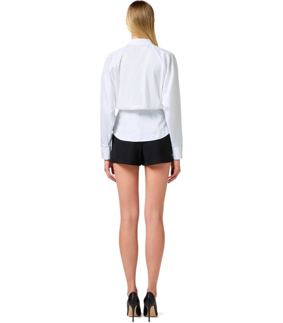 Elisabetta Franchi White Shirt With Brooch