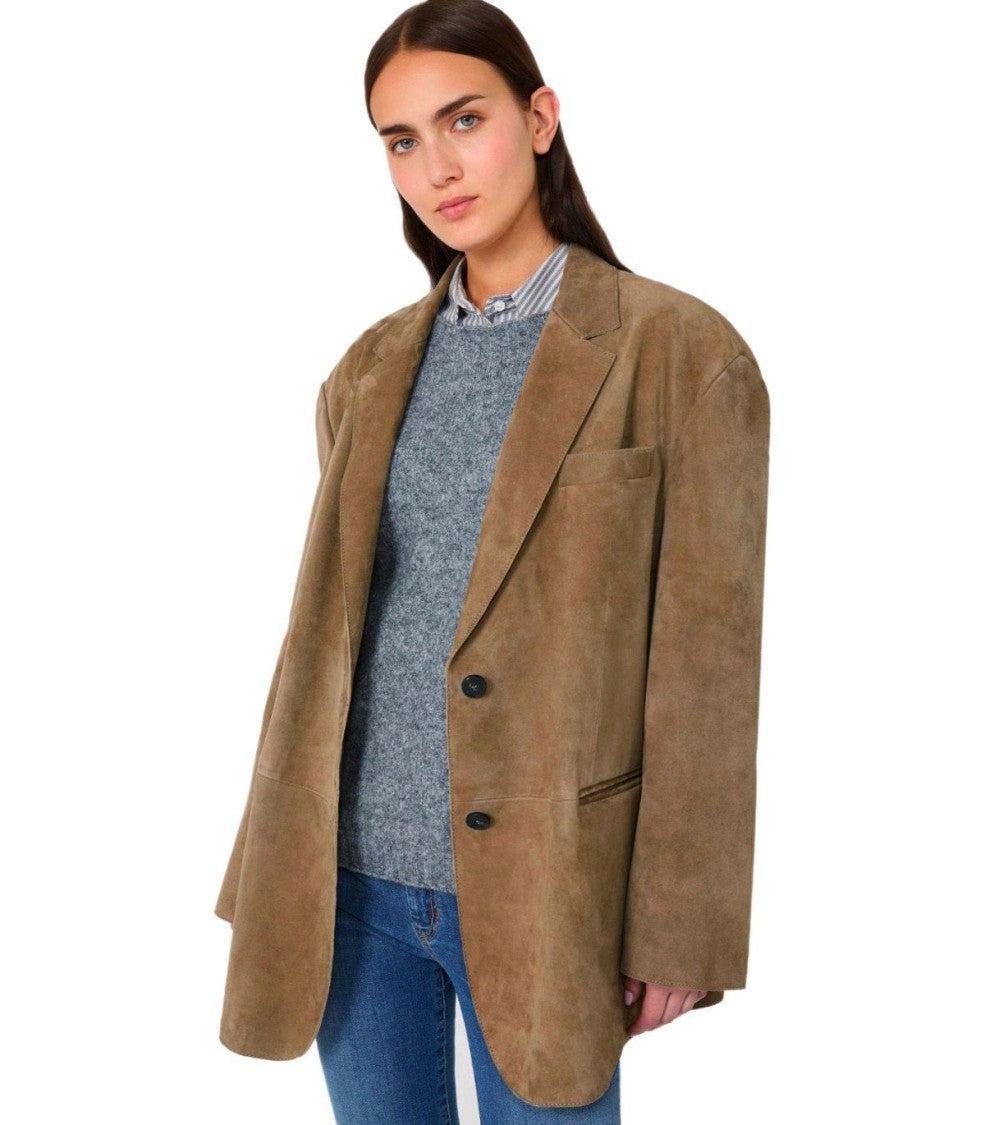 Max Mara Rolanda Beige Single-Breasted Blazer