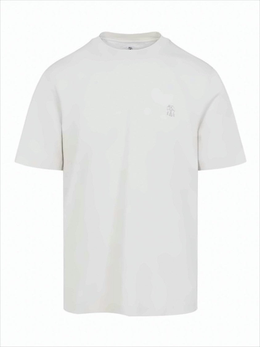 Brunello Cucinelli White Short-Sleeve T-Shirt With Subtle Logo