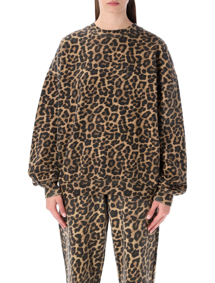 Anine Bing Leopard Print Fleece Sweater