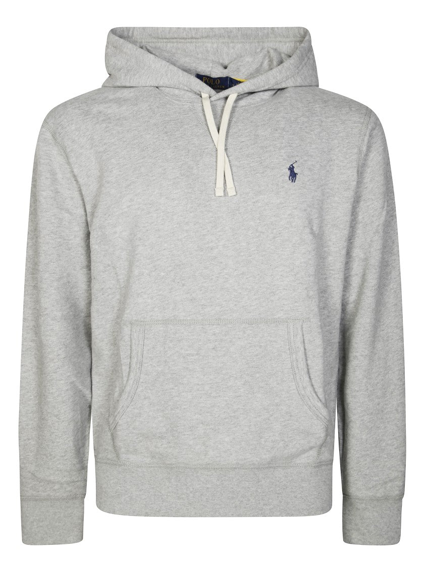 Polo Ralph Lauren Light Grey Pullover Hoodie With Drawstring