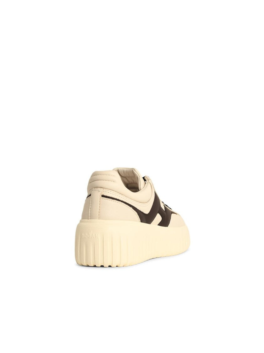 Hogan H-Stripes' Ivory Leather Sneakers