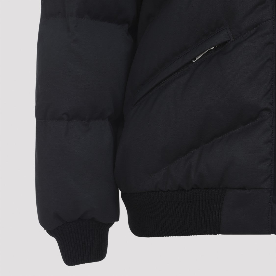 Prada Black High Collar Puffer Jacket