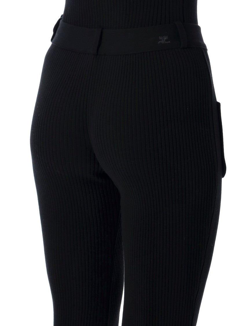 Courrèges 2-Pockets Rib Knit Pants