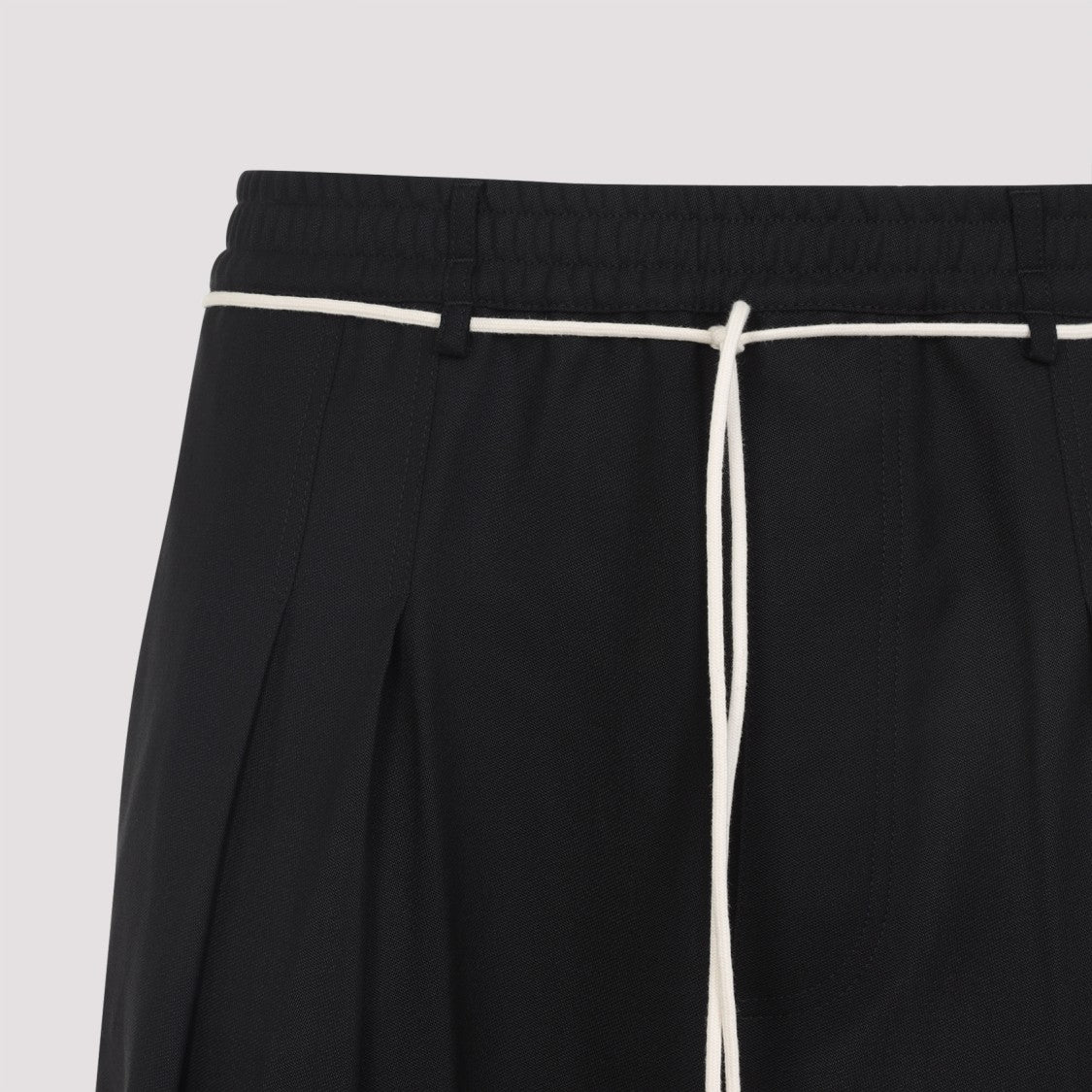 Mordecai Black Virgin Wool Drawstring Pant