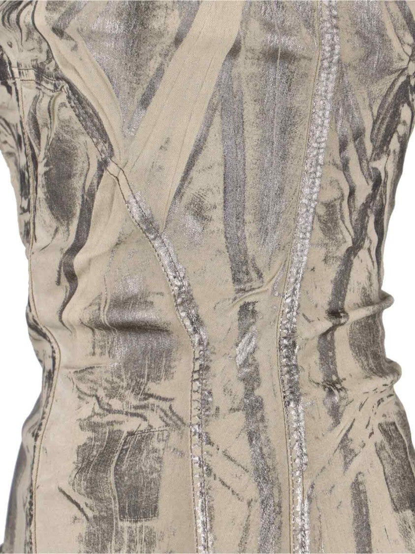 Drkshdw By Rick Owens Silver Cotton Blend Bustier Top