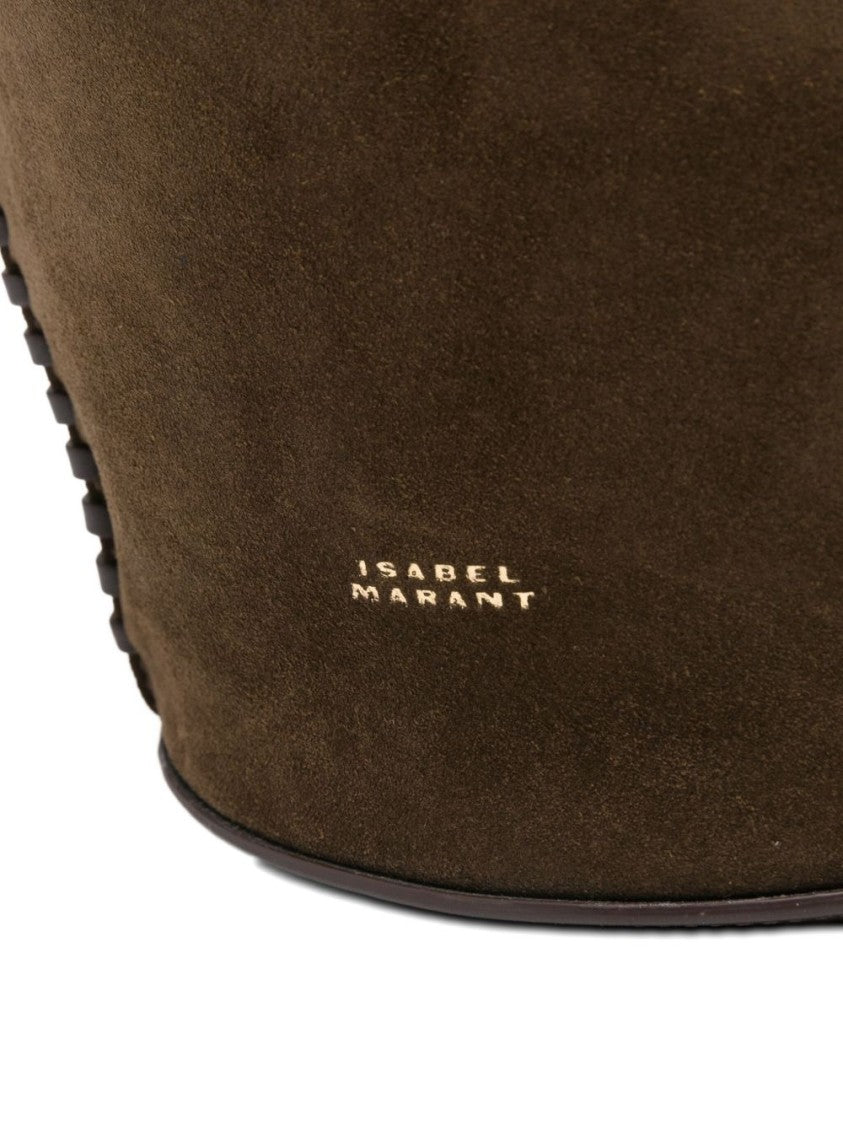 Isabel Marant Brown Suede Shoulder Bag With Angular Silhouette