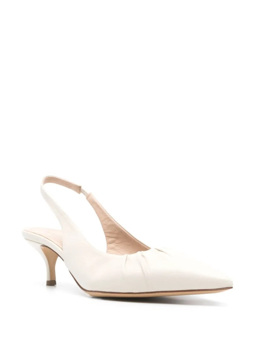 Fabiana Filippi Pointed-Toe Slingback Pumps With Delicate Gathered Design